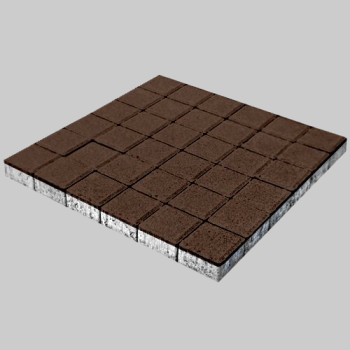 Тротуарная плитка Квадрат большой, 60 мм, коричневый, гладкая