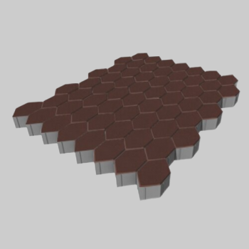 Тротуарная плитка Призма, 80 мм, коричневый, гладкая