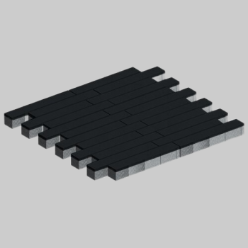 Тротуарная плитка Кроссбар Хэви Лонг, 100 мм, черный, гладкая