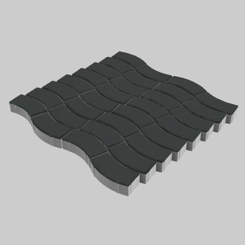 Тротуарная плитка Аксио, 80 мм, черный, гладкая