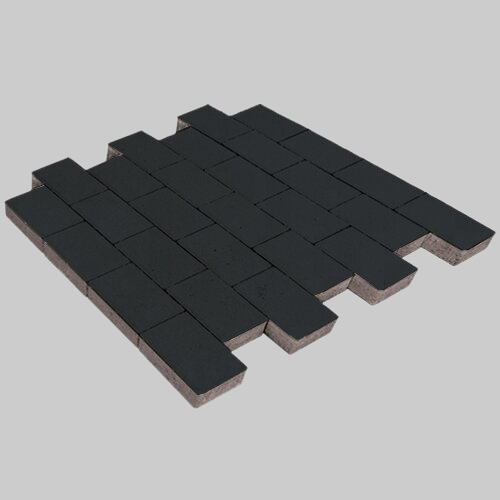 Тротуарная плитка Грас, 80 мм, Черный, гладкая