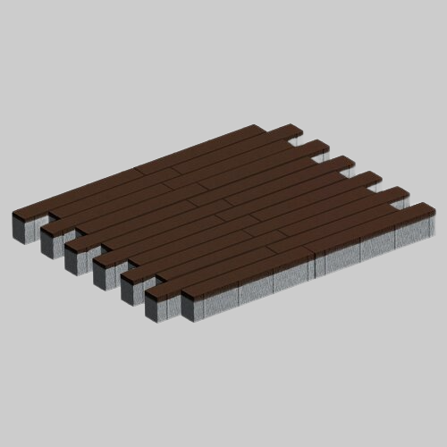 Тротуарная плитка Кроссбар Хэви, 100 мм, коричневый, гладкая
